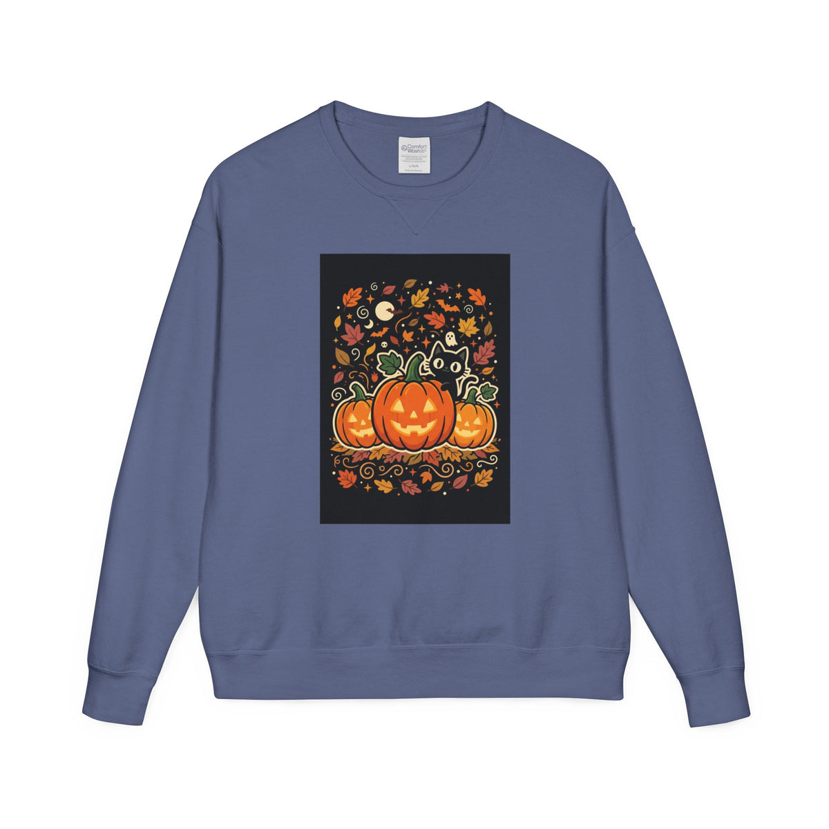 Halloween Pumpkin Crewneck Sweatshirt — Jack-O'-Lantern Fall Graphic