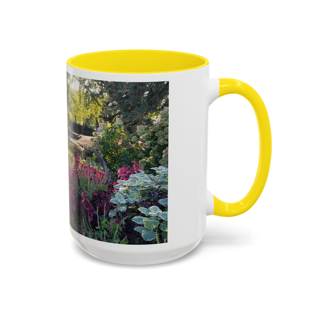 Garden Pond Accent Coffee Mug – Scenic Floral Landscape 11/15oz