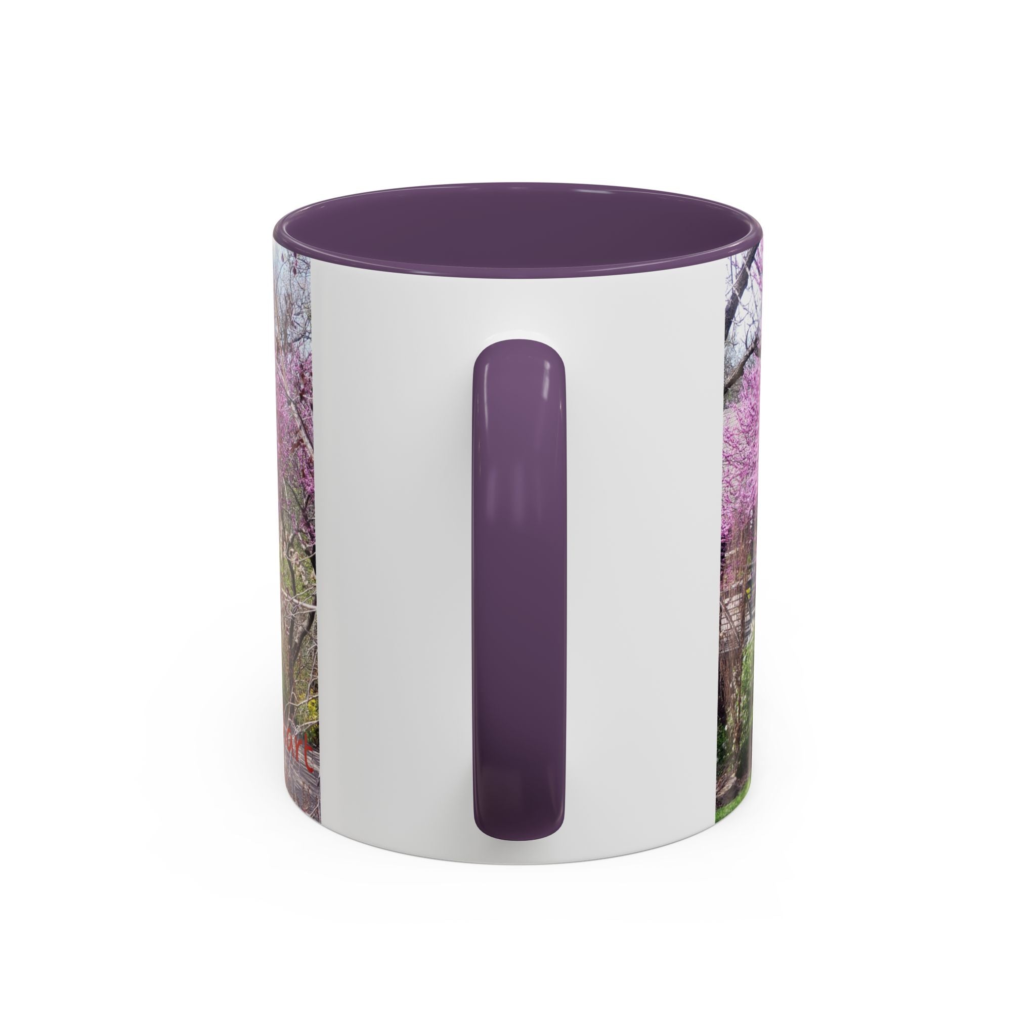 Spring Blossom Accent Coffee Mug – Pink Redbud Trees Photo Design (11/15 oz)