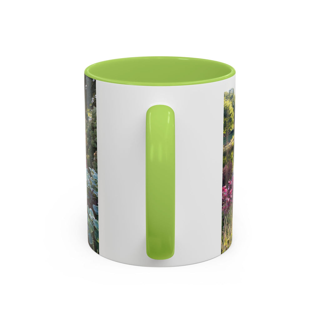 Garden Pond Accent Coffee Mug – Scenic Floral Landscape 11/15oz