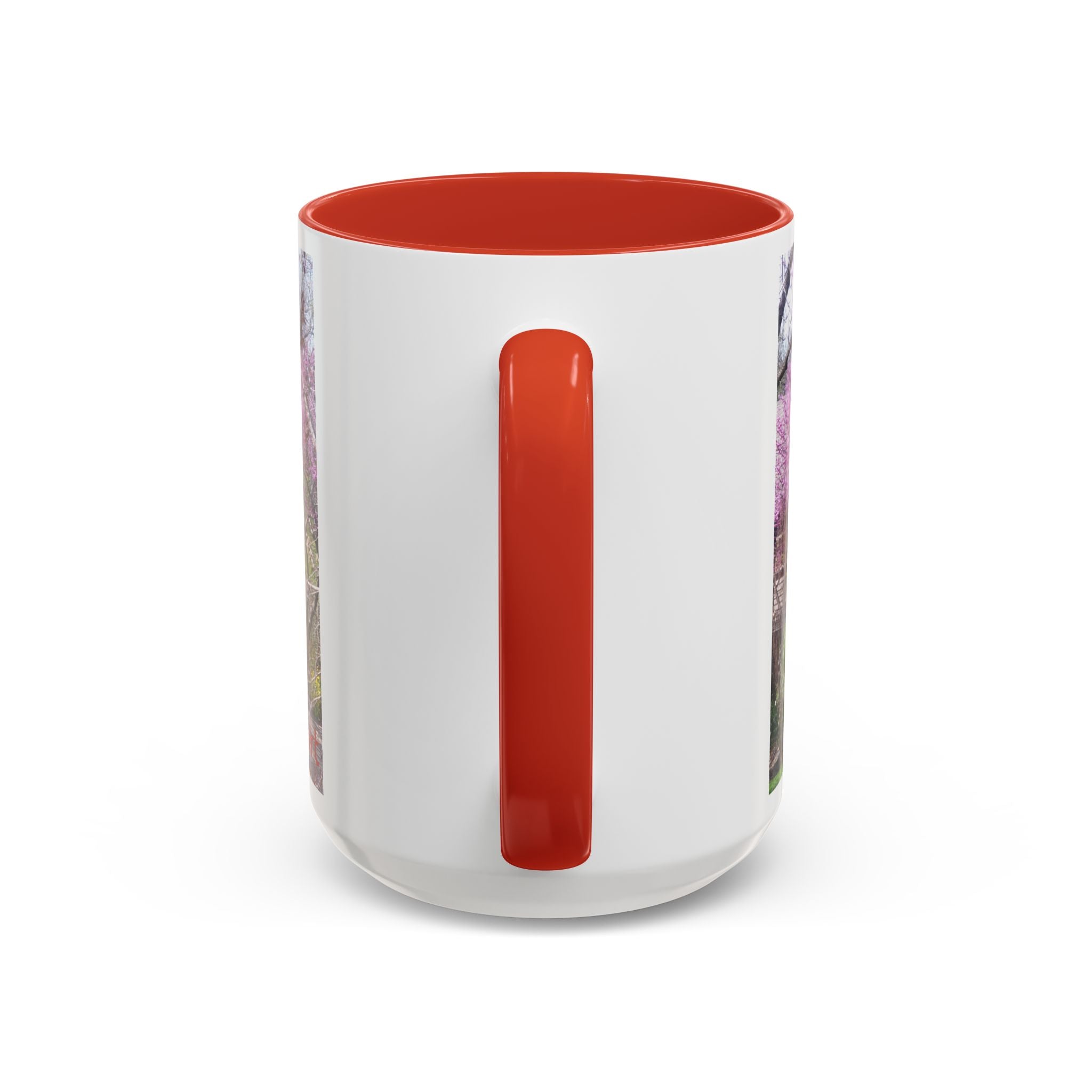 Spring Blossom Accent Coffee Mug – Pink Redbud Trees Photo Design (11/15 oz)