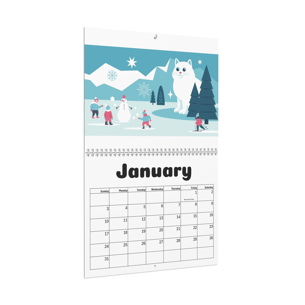 Cat Wall Calendar — Cute Seasonal Cat Illustrations
