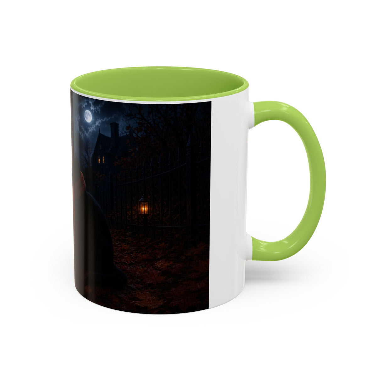 Halloween Black Cat Coffee Mug with Pumpkin Spice Jack-o’-Lanterns – Spooky Autumn Night Accent Mug