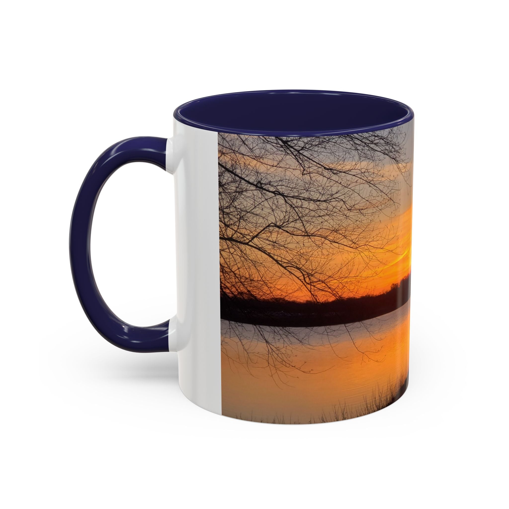 Sunrise Lake Accent Coffee Mug — Scenic Sunrise/Sunset Photography Mug