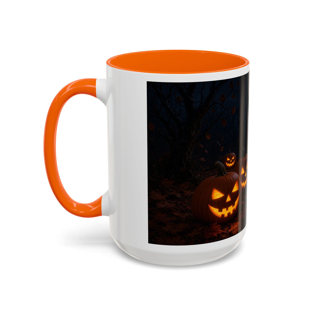 Halloween Black Cat Accent Coffee Mug — Spooky Jack-o'-Lantern Night (Customizable)