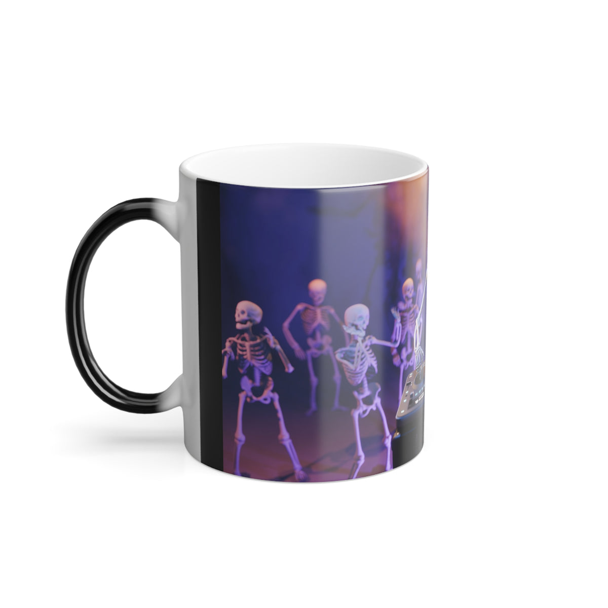 DJ Skeleton Color-Changing Mug — 11oz Halloween Party Coffee Cup