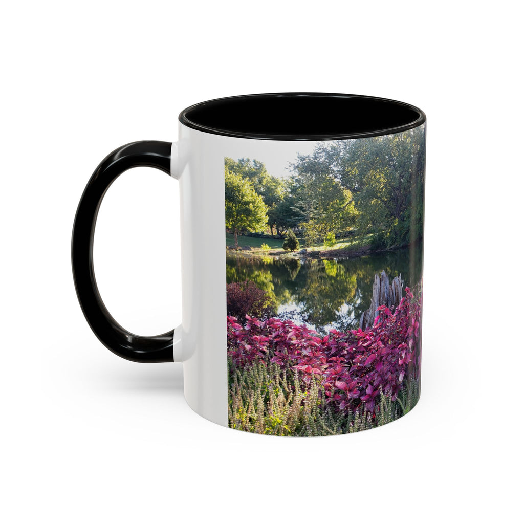 Garden Pond Accent Coffee Mug – Scenic Floral Landscape 11/15oz