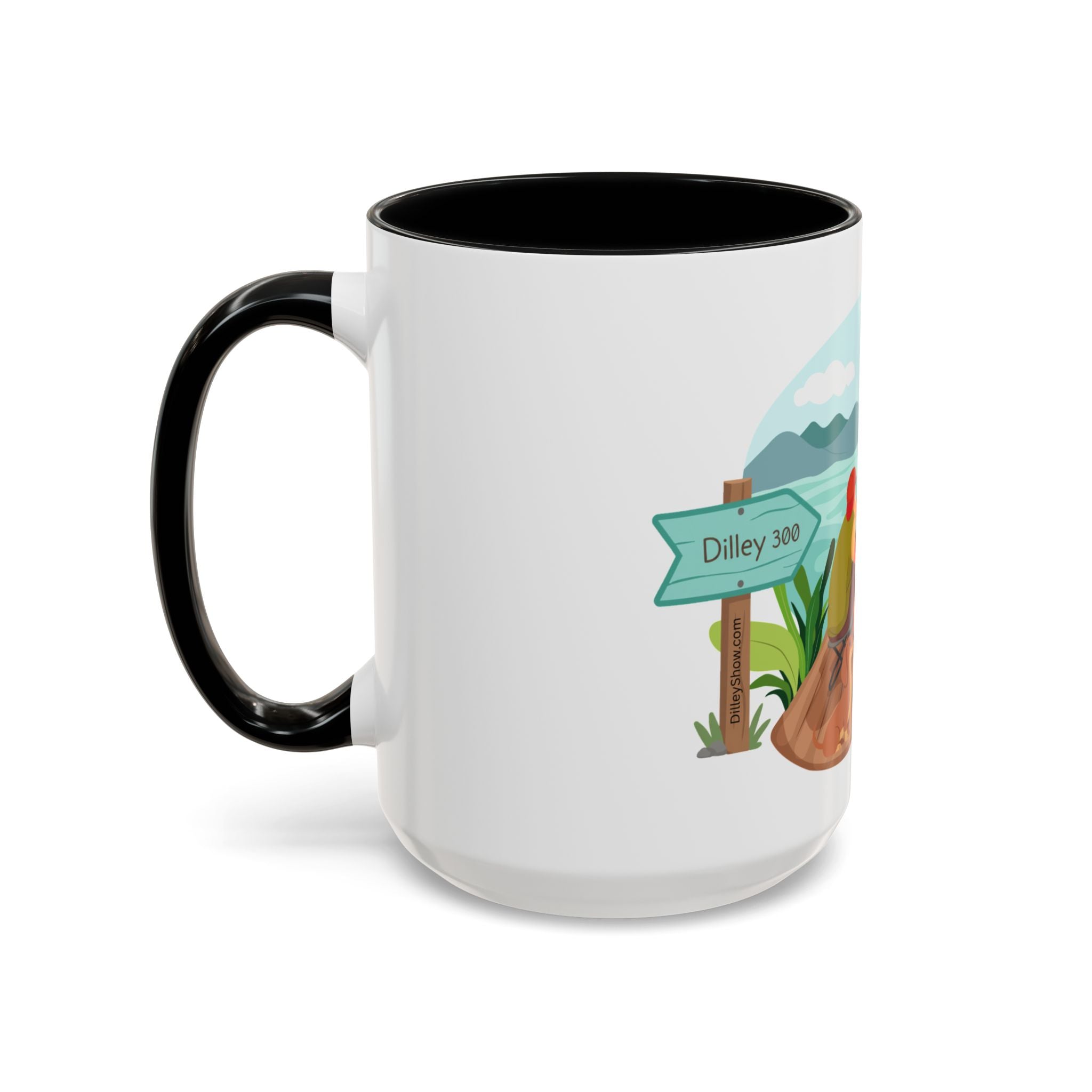 Dilley 300 Fishing Friends Coffee Mug — Cute Sunny Lake Scene Accent Mug (11/15 oz)
