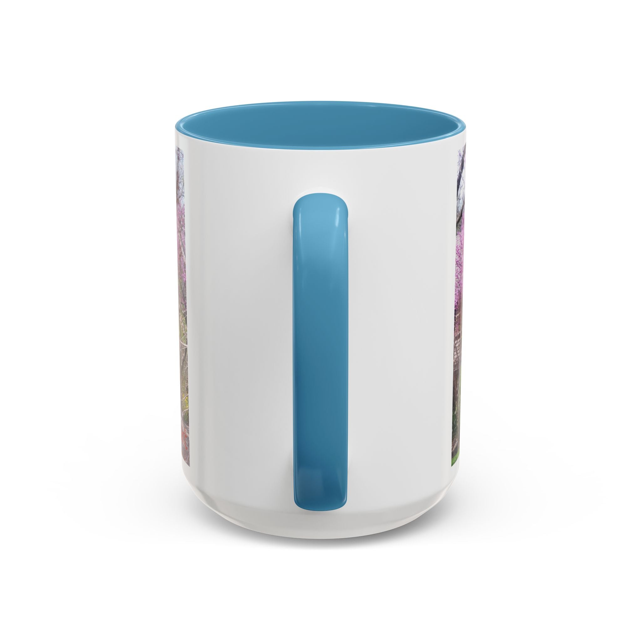 Spring Blossom Accent Coffee Mug – Pink Redbud Trees Photo Design (11/15 oz)