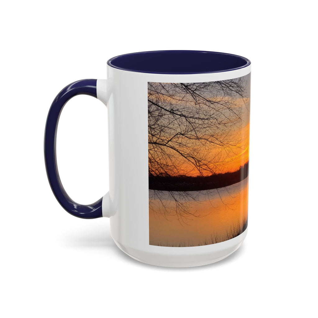 Sunrise Lake Accent Coffee Mug — Scenic Sunrise/Sunset Photography Mug