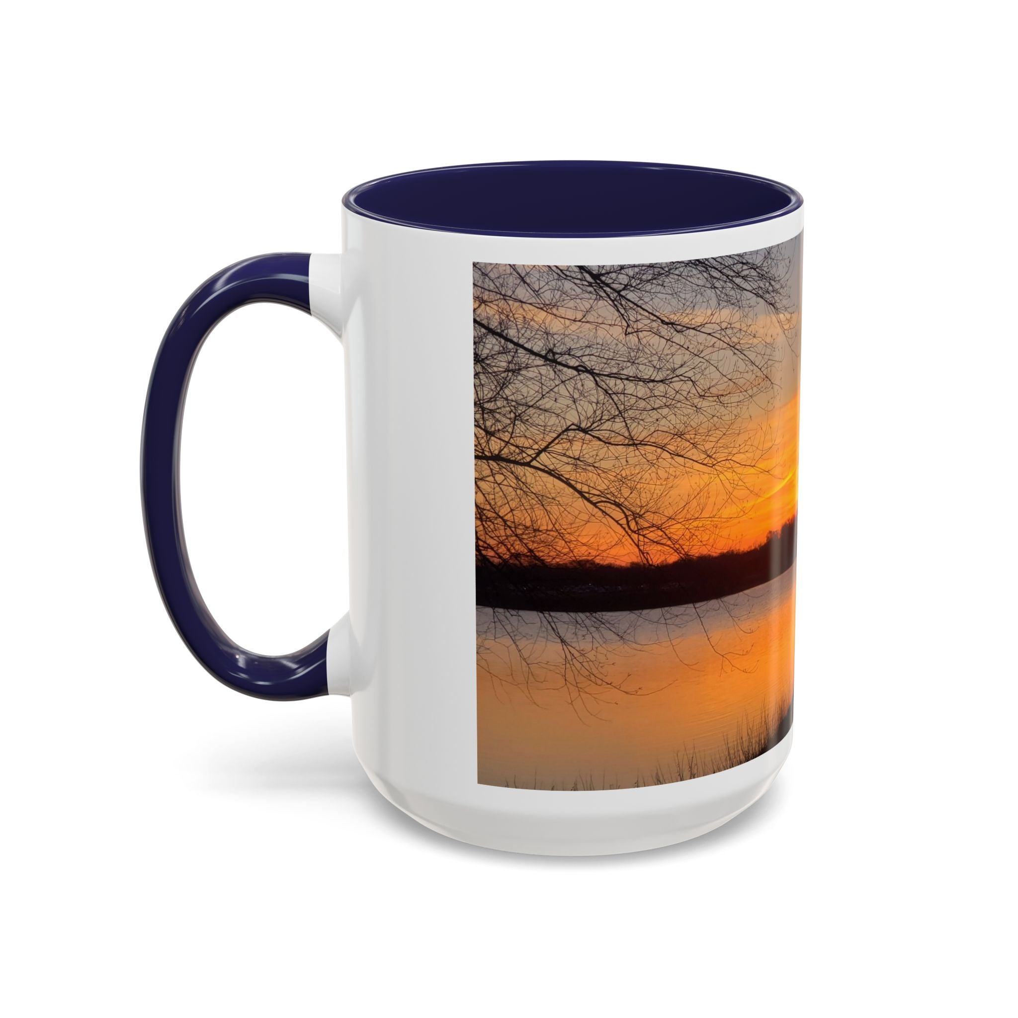 Sunrise Lake Accent Coffee Mug — Scenic Sunrise/Sunset Photography Mug