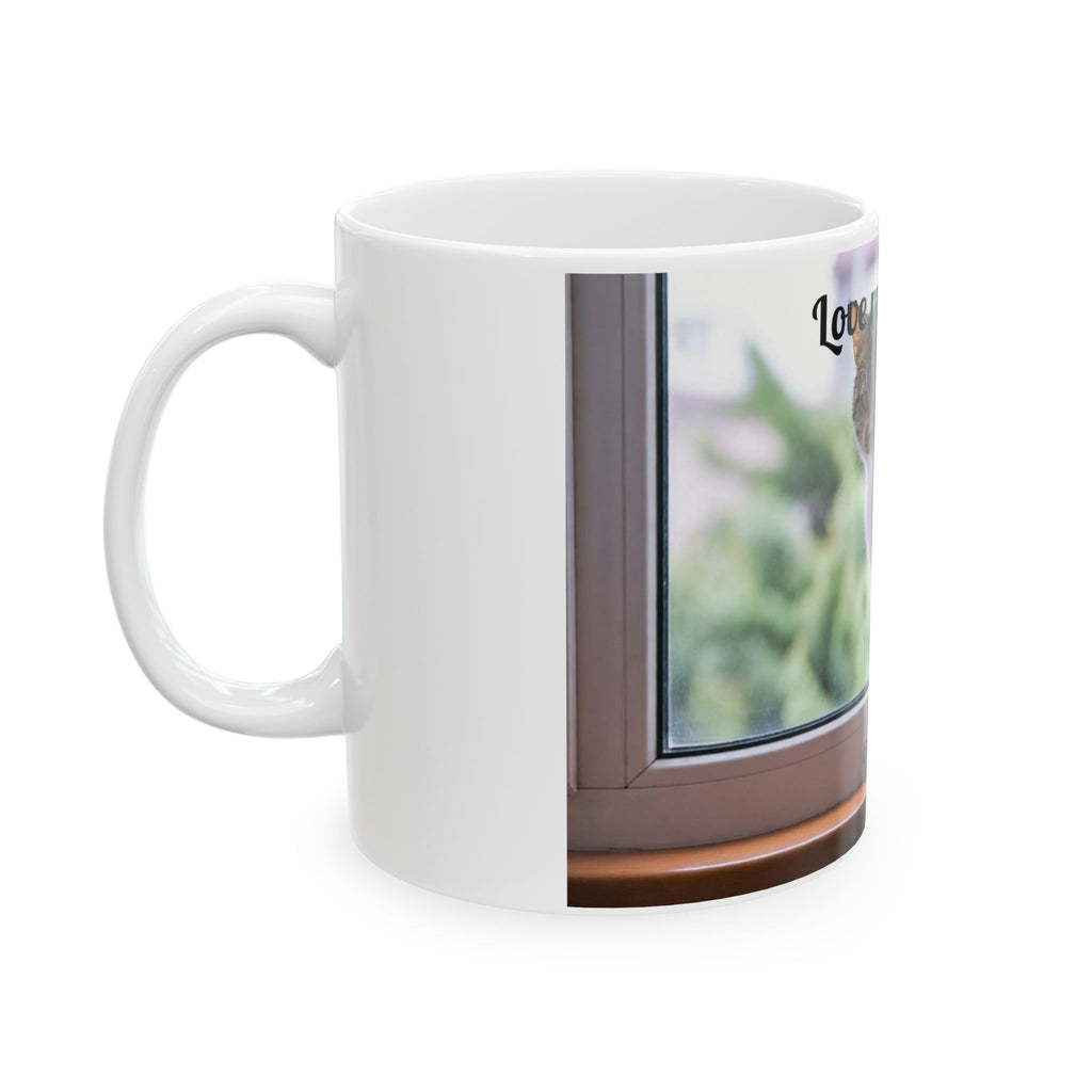 Personalized Cat Photo Mug — "Love My Fur Baby" Cat Coffee Cup (11oz/15oz)