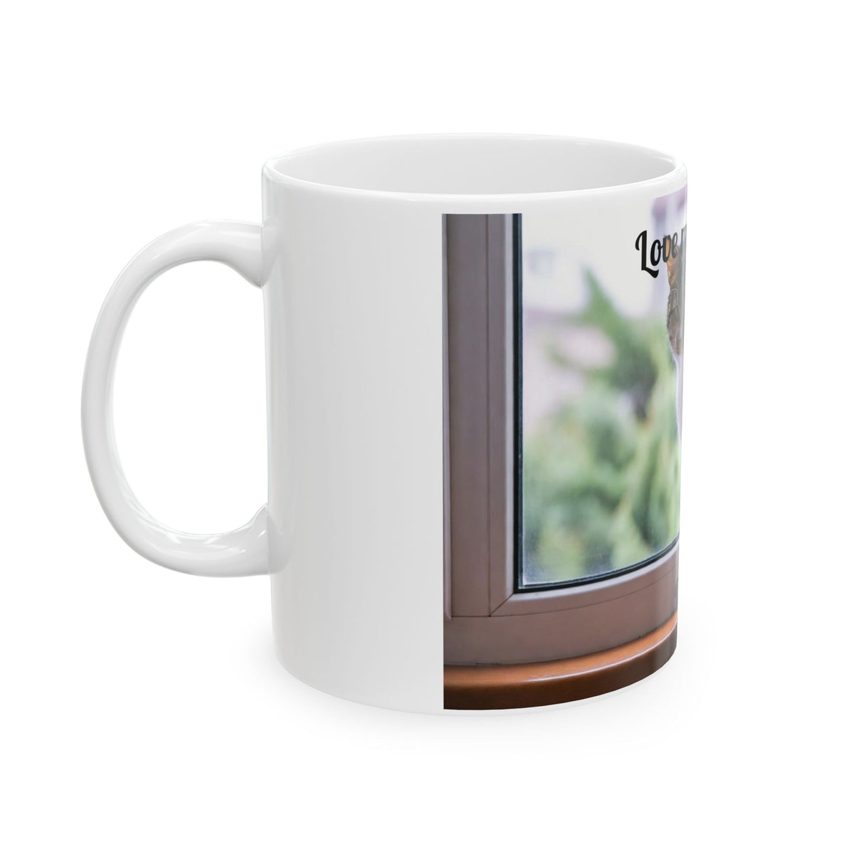Personalized Cat Photo Mug — "Love My Fur Baby" Cat Coffee Cup (11oz/15oz)