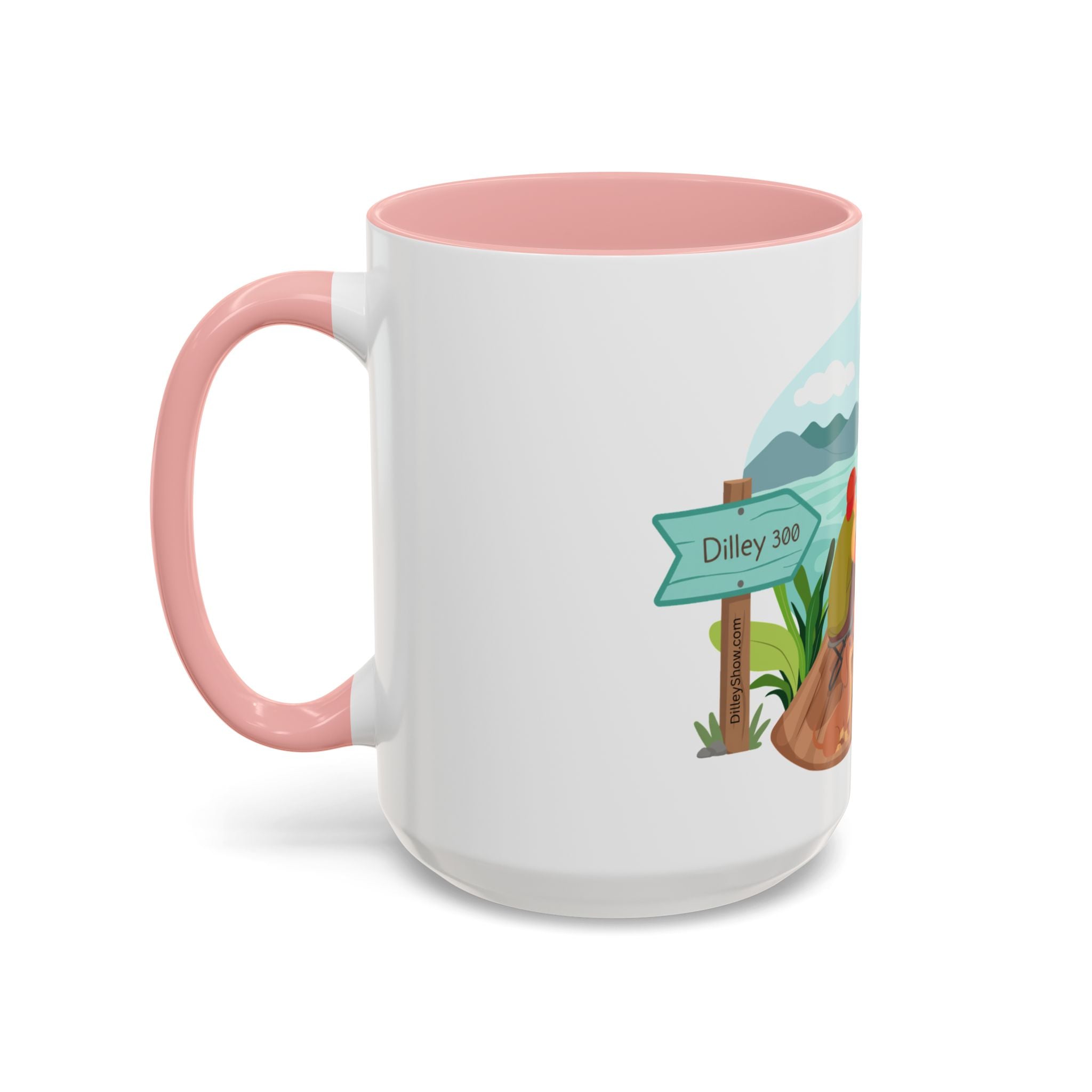 Dilley 300 Fishing Friends Coffee Mug — Cute Sunny Lake Scene Accent Mug (11/15 oz)