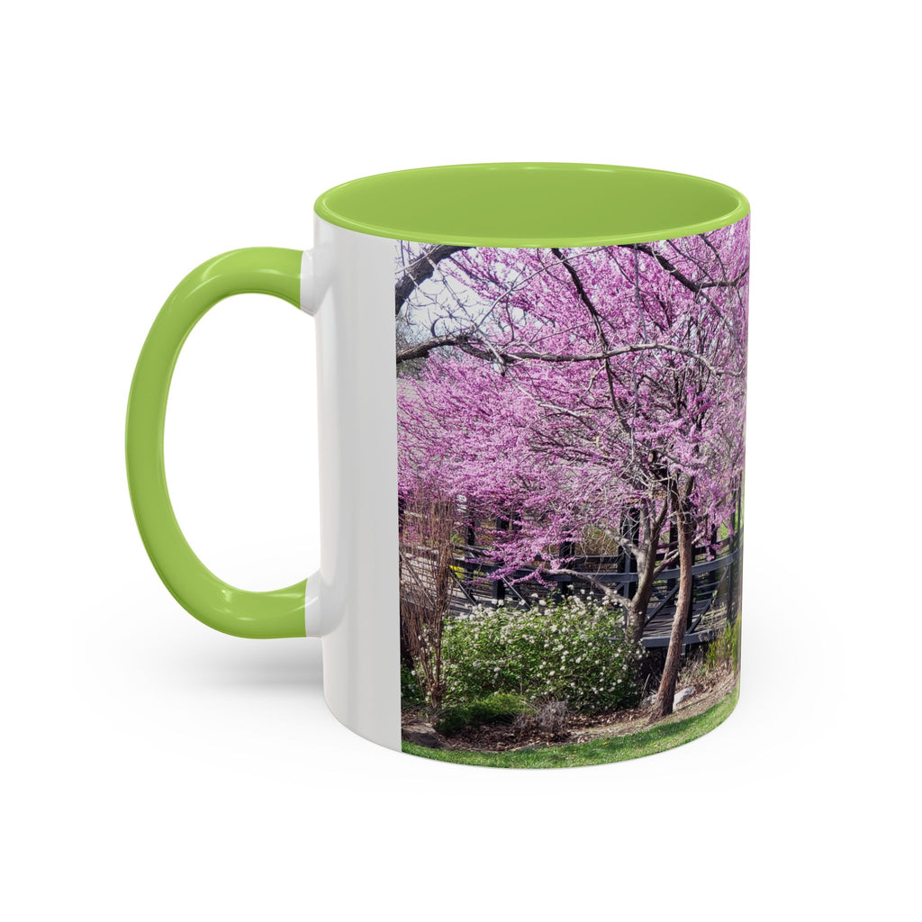 Spring Blossom Accent Coffee Mug – Pink Redbud Trees Photo Design (11/15 oz)