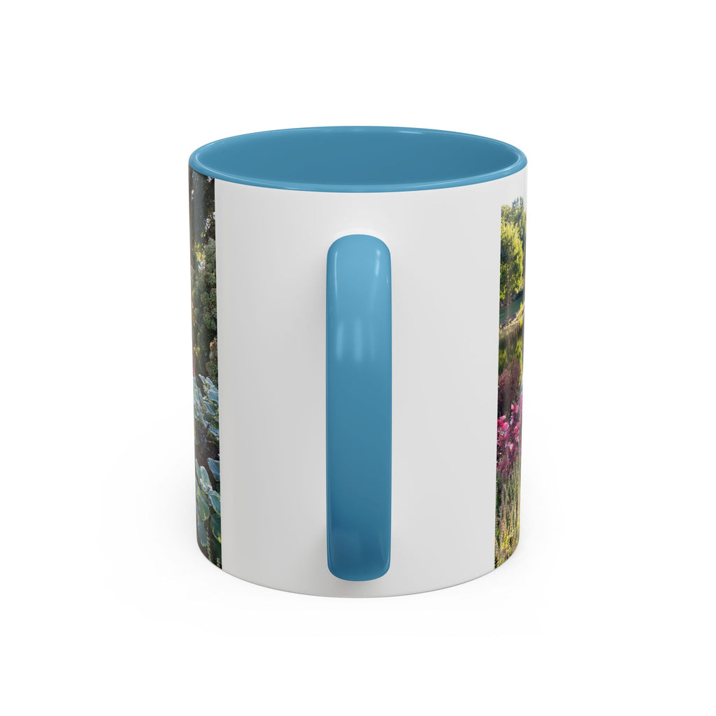 Garden Pond Accent Coffee Mug – Scenic Floral Landscape 11/15oz