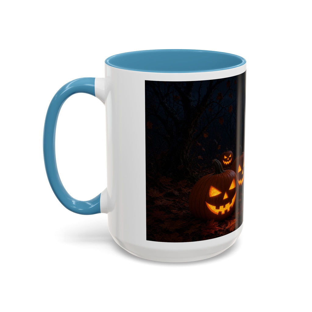 Halloween Black Cat Accent Coffee Mug — Spooky Jack-o'-Lantern Night (Customizable)