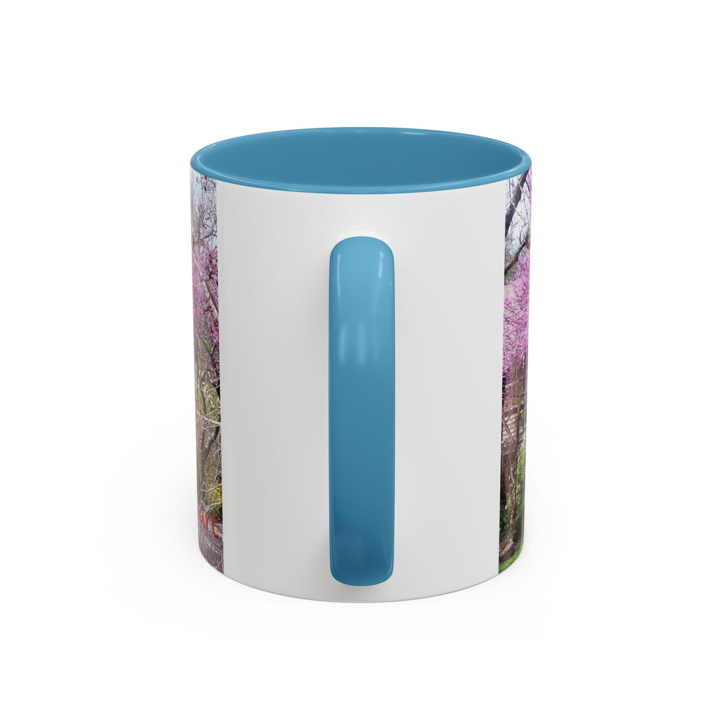 Spring Blossom Accent Coffee Mug – Pink Redbud Trees Photo Design (11/15 oz)
