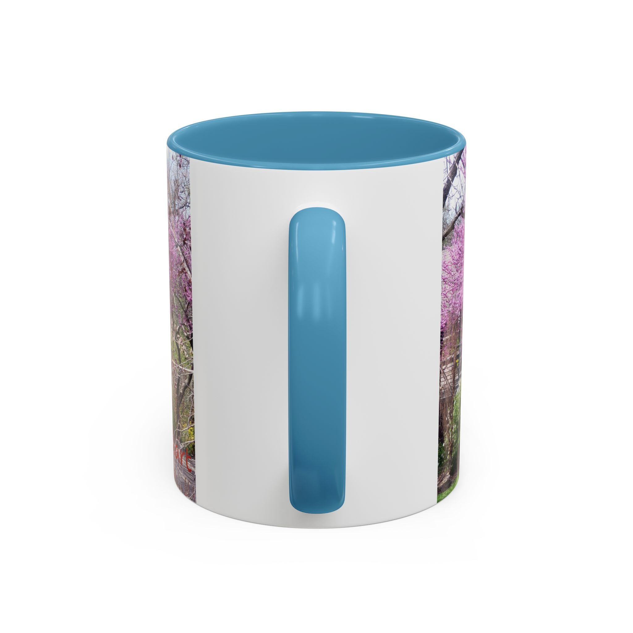 Spring Blossom Accent Coffee Mug – Pink Redbud Trees Photo Design (11/15 oz)