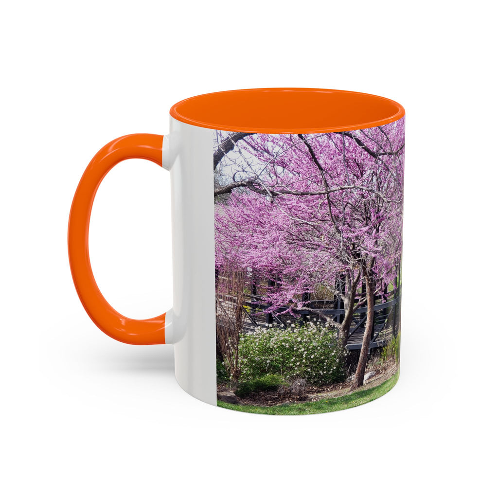 Spring Blossom Accent Coffee Mug – Pink Redbud Trees Photo Design (11/15 oz)