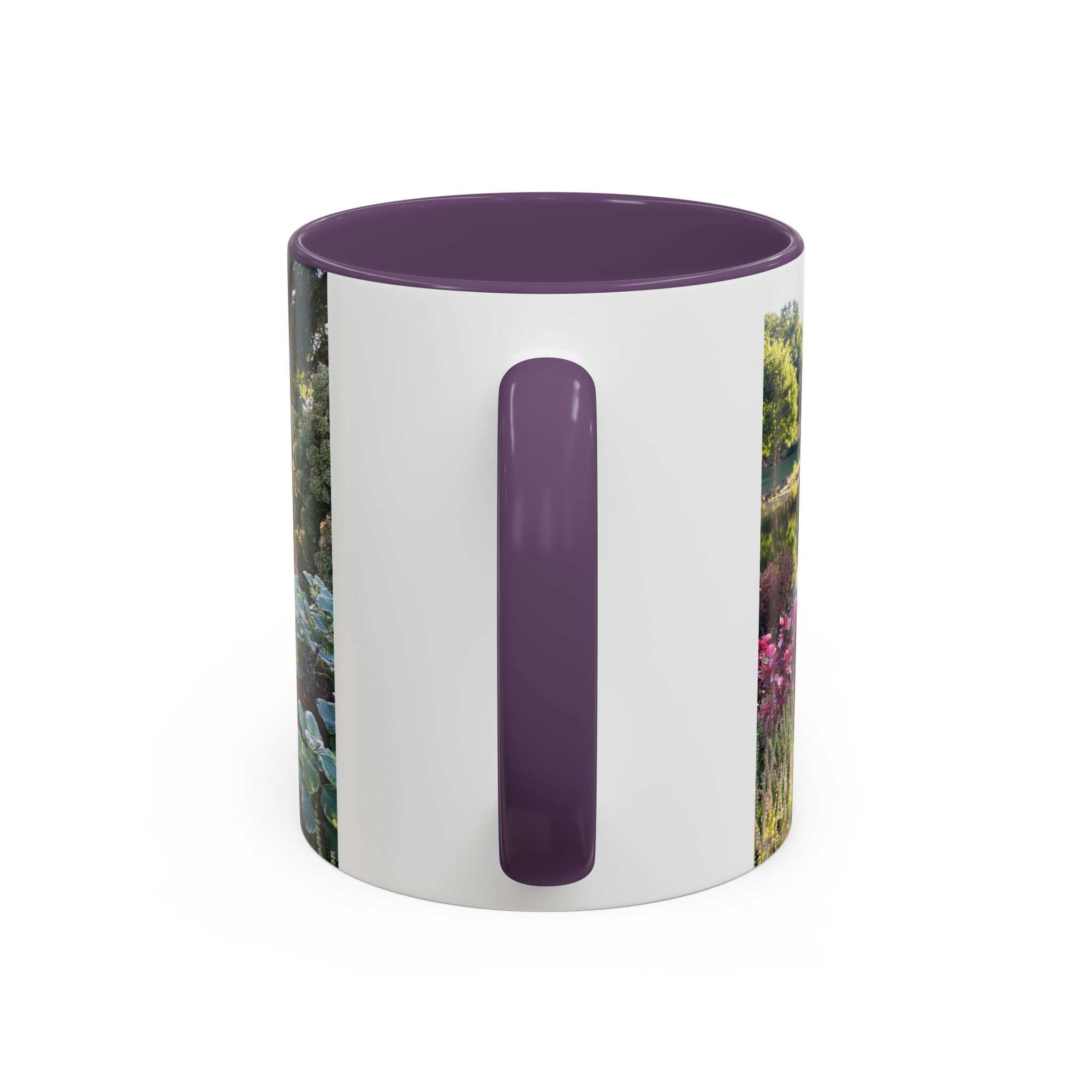 Garden Pond Accent Coffee Mug – Scenic Floral Landscape 11/15oz