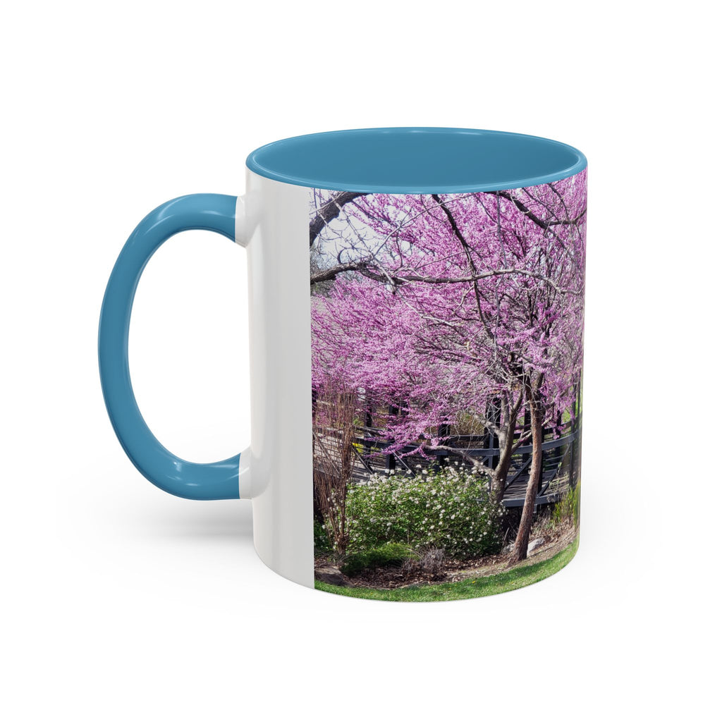 Spring Blossom Accent Coffee Mug – Pink Redbud Trees Photo Design (11/15 oz)
