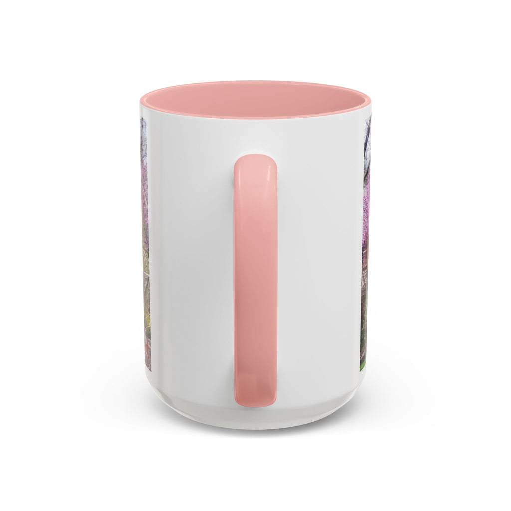 Spring Blossom Accent Coffee Mug – Pink Redbud Trees Photo Design (11/15 oz)