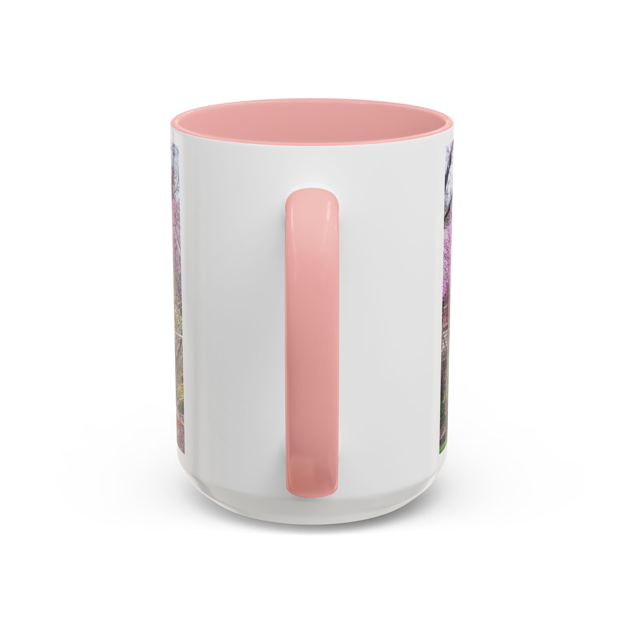 Spring Blossom Accent Coffee Mug – Pink Redbud Trees Photo Design (11/15 oz)