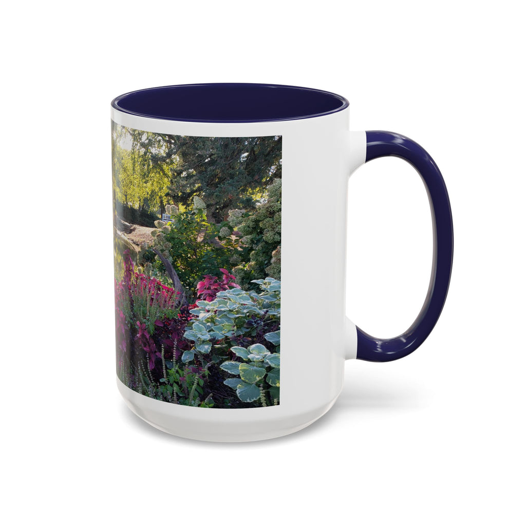 Garden Pond Accent Coffee Mug – Scenic Floral Landscape 11/15oz