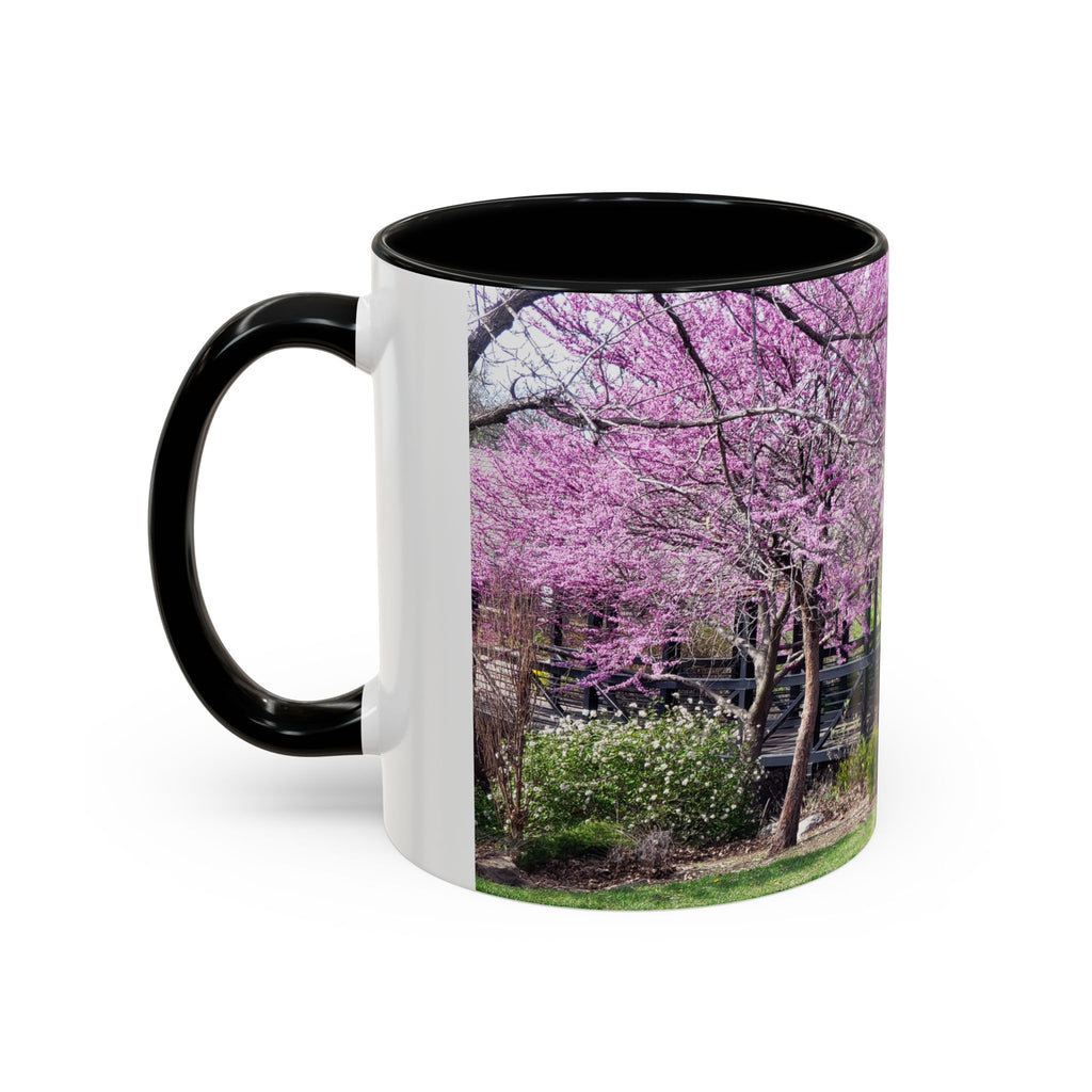 Spring Blossom Accent Coffee Mug – Pink Redbud Trees Photo Design (11/15 oz)