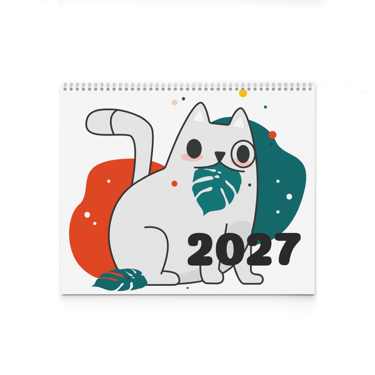 Cat Wall Calendar — Cute Seasonal Cat Illustrations