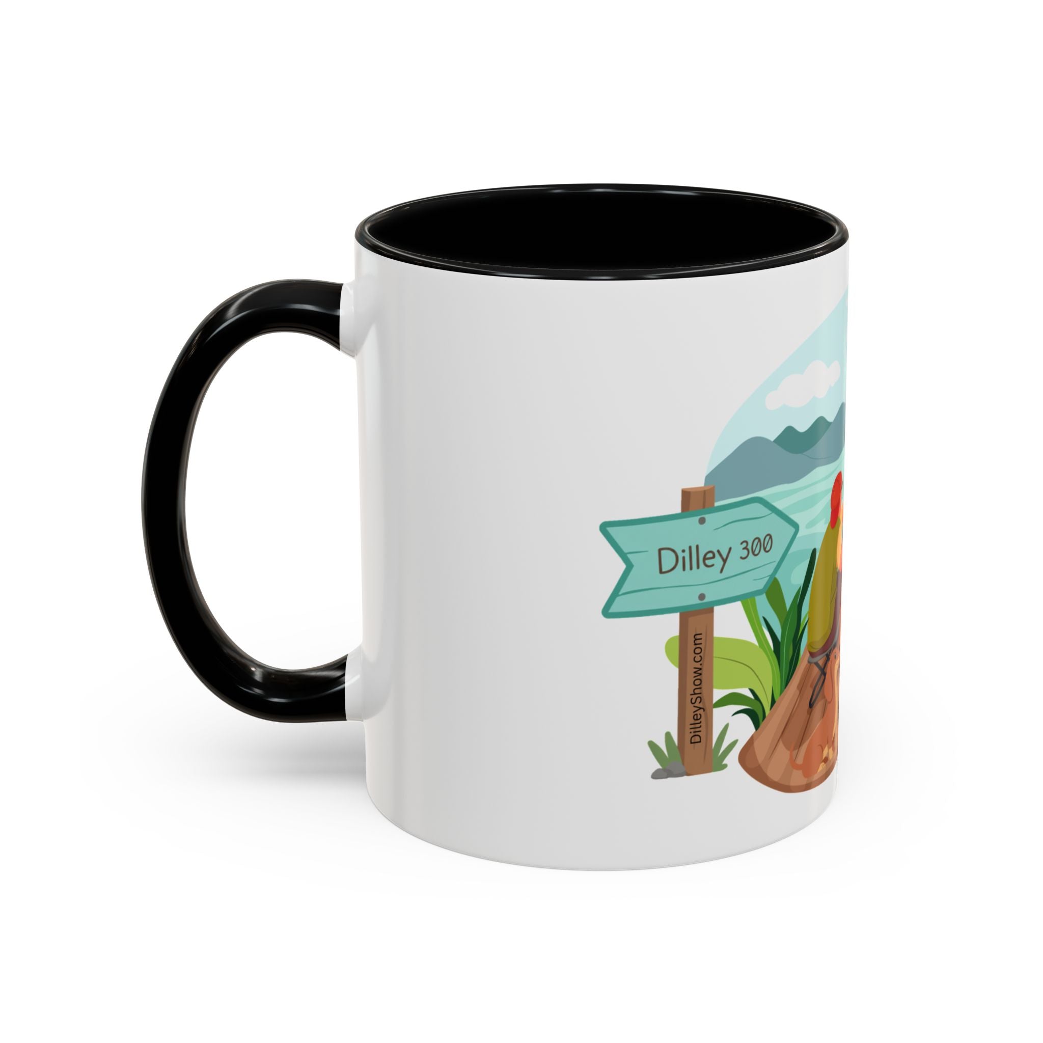 Dilley 300 Fishing Friends Coffee Mug — Cute Sunny Lake Scene Accent Mug (11/15 oz)