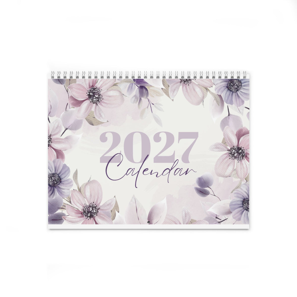 2027 Floral Wall Calendar – Pastel Lavender Monthly Planner