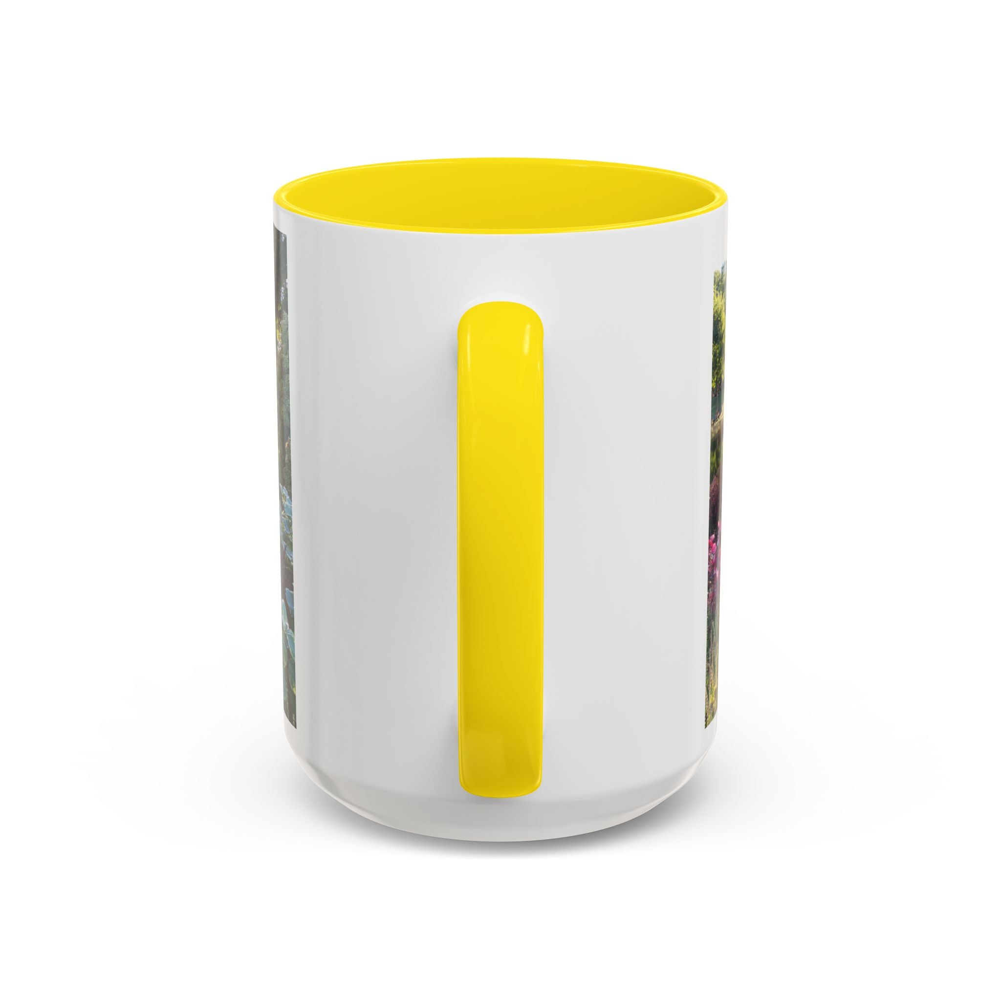 Garden Pond Accent Coffee Mug – Scenic Floral Landscape 11/15oz