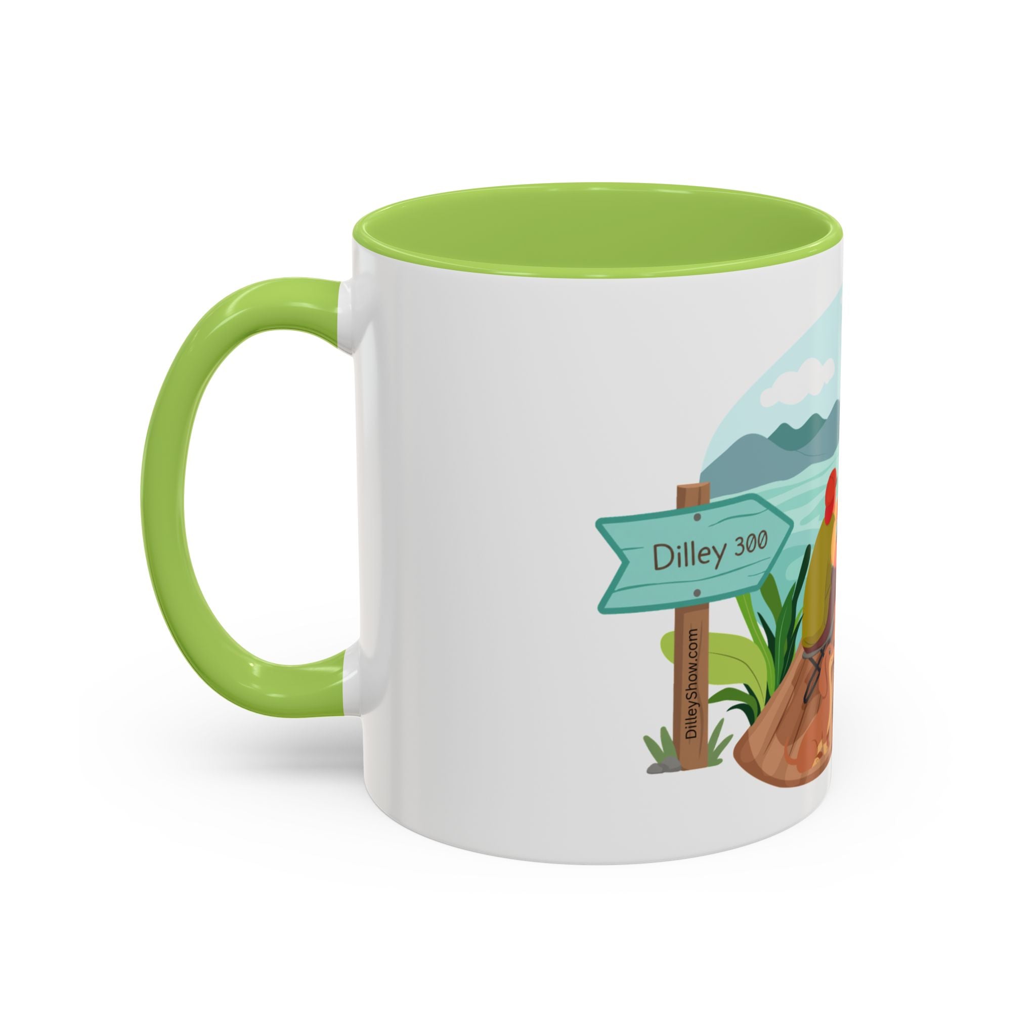 Dilley 300 Fishing Friends Coffee Mug — Cute Sunny Lake Scene Accent Mug (11/15 oz)