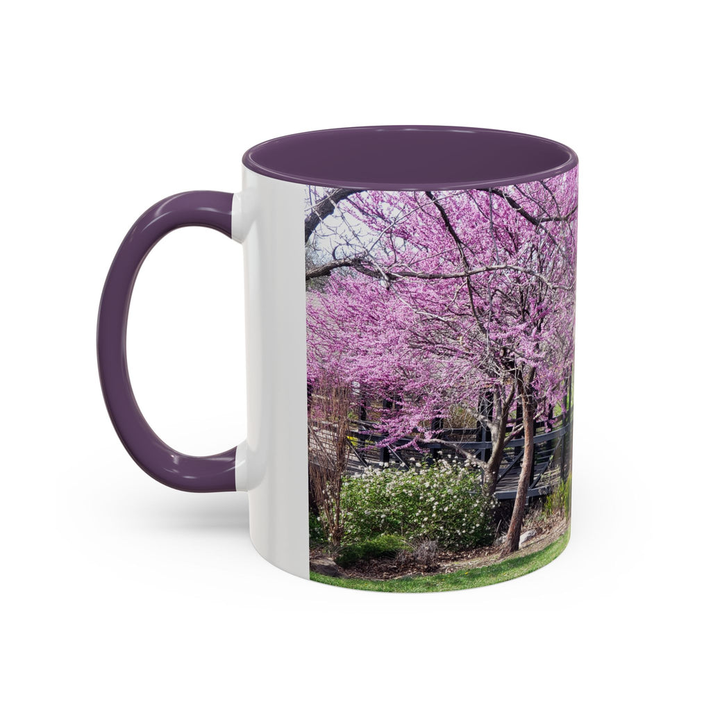 Spring Blossom Accent Coffee Mug – Pink Redbud Trees Photo Design (11/15 oz)