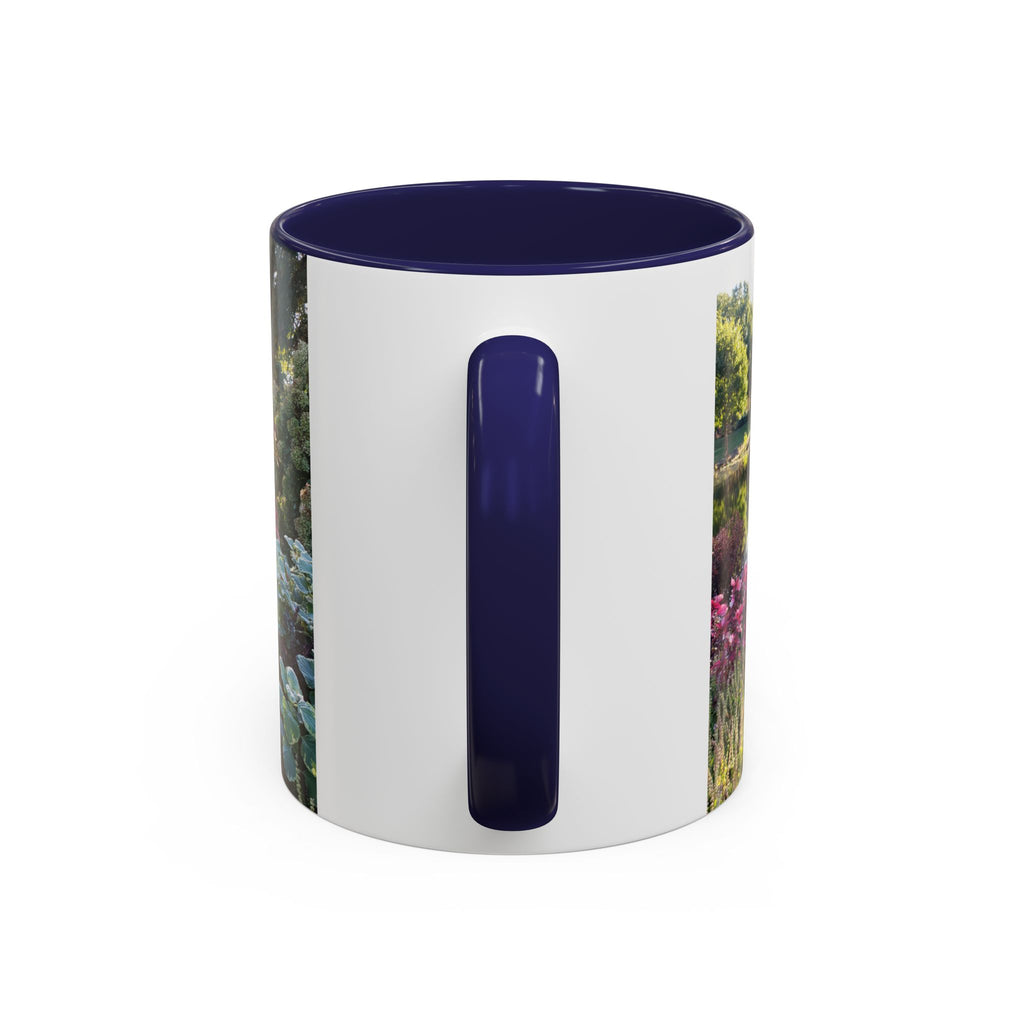 Garden Pond Accent Coffee Mug – Scenic Floral Landscape 11/15oz