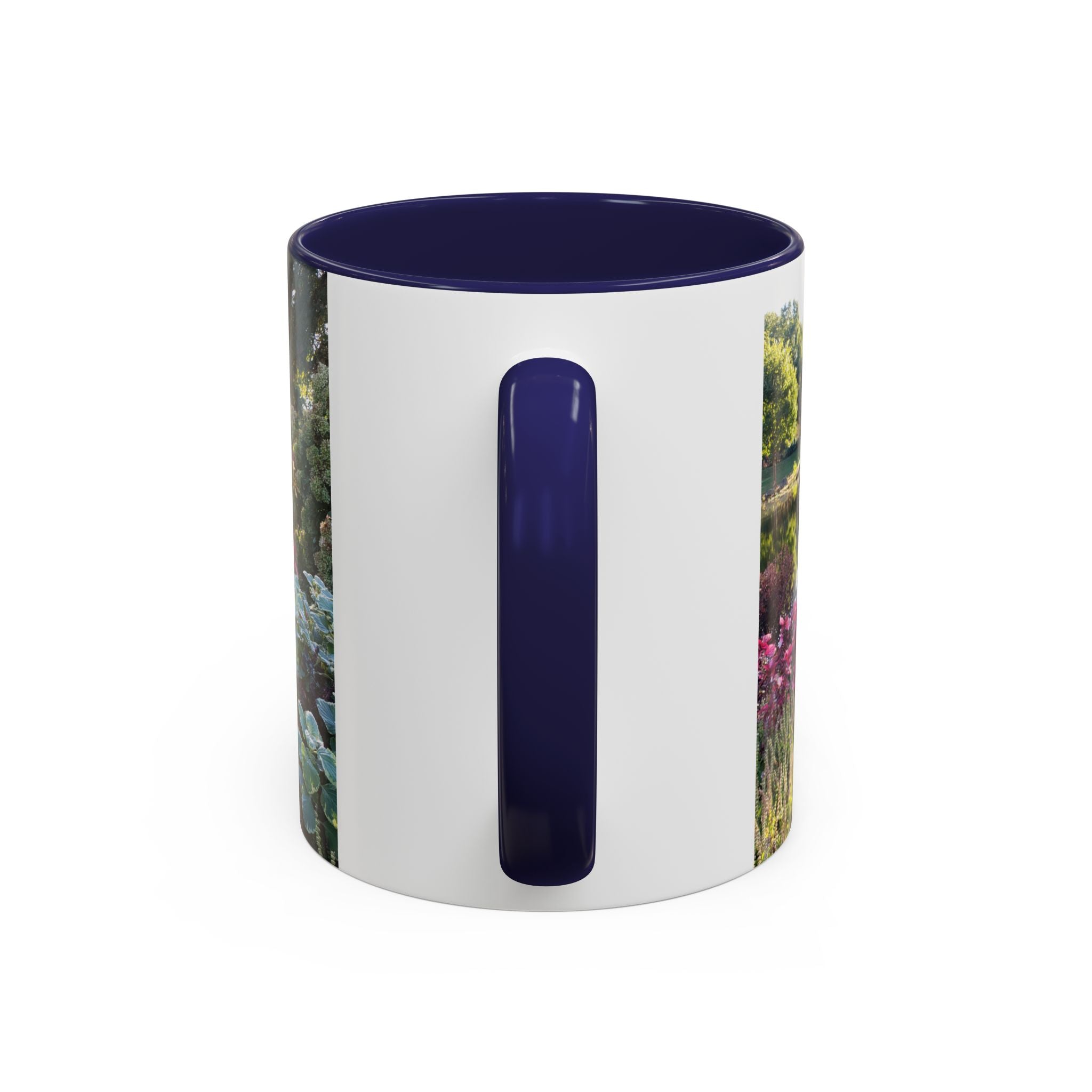 Garden Pond Accent Coffee Mug – Scenic Floral Landscape 11/15oz