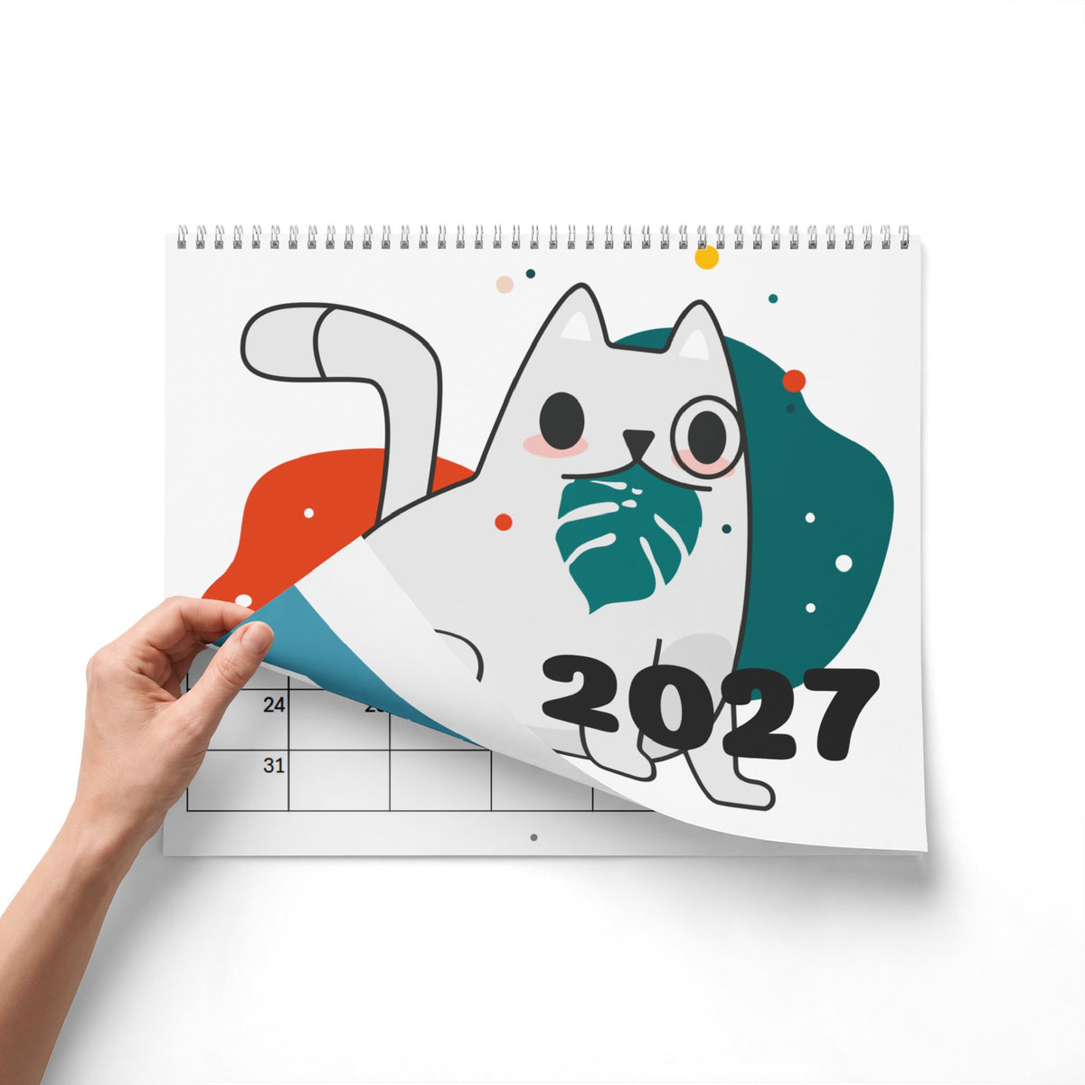 Cat Wall Calendar — Cute Seasonal Cat Illustrations