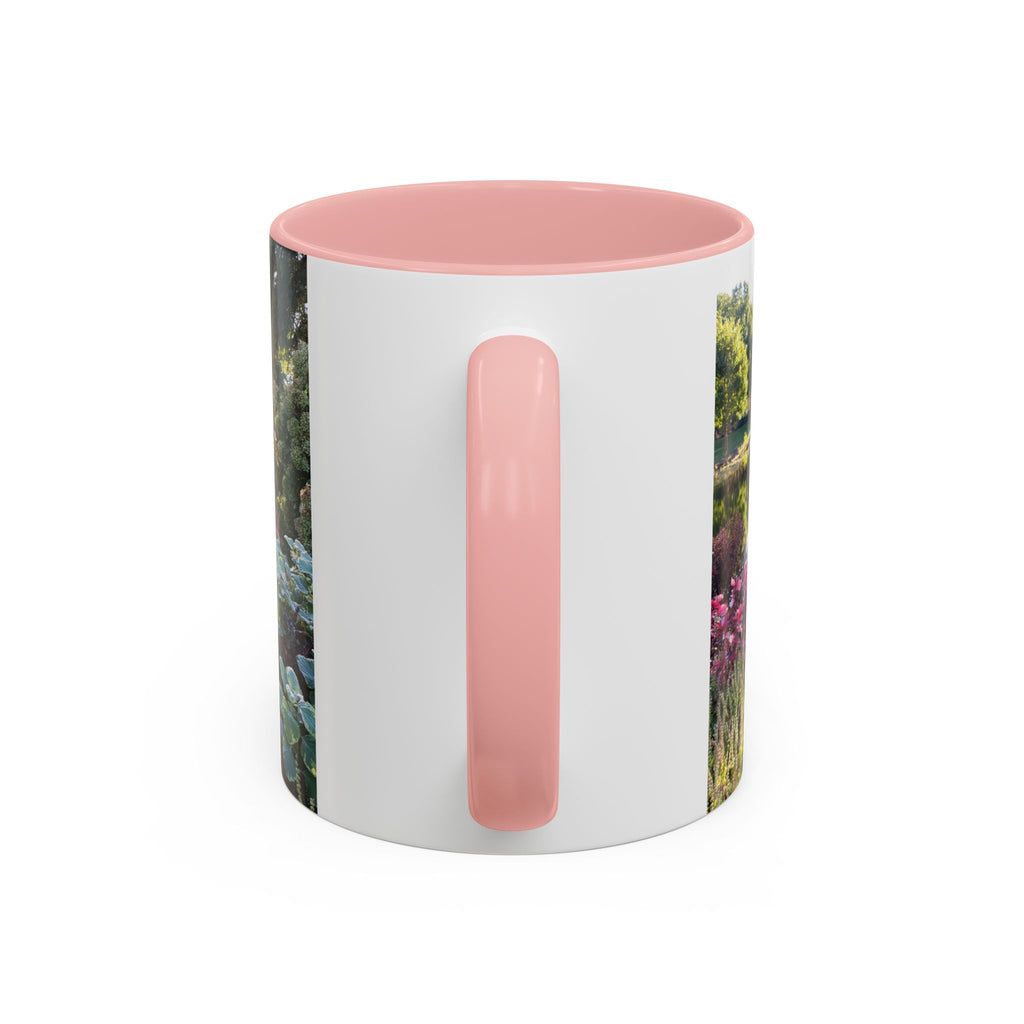 Garden Pond Accent Coffee Mug – Scenic Floral Landscape 11/15oz