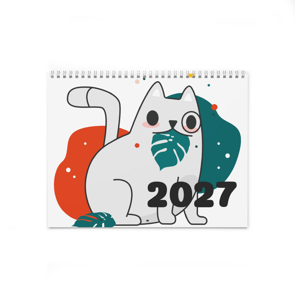 Cat Wall Calendar — Cute Seasonal Cat Illustrations
