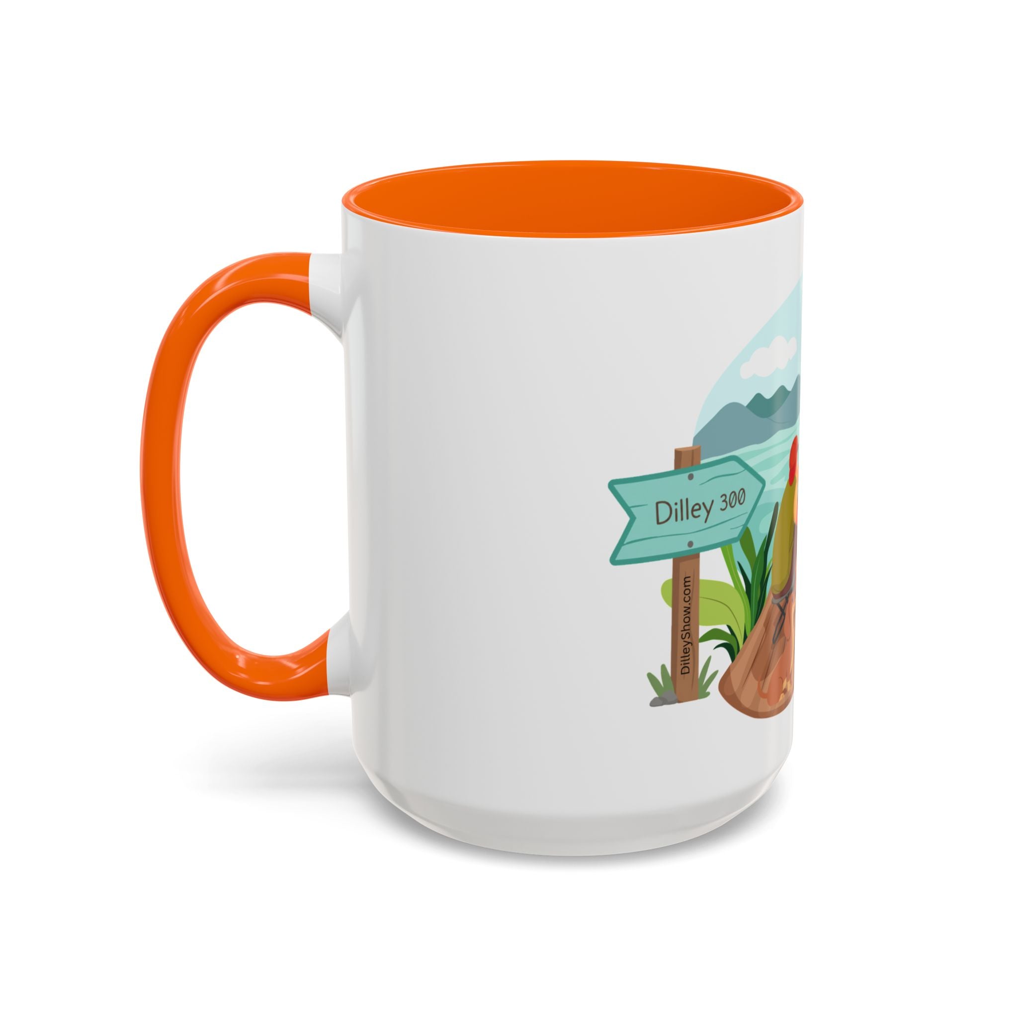 Dilley 300 Fishing Friends Coffee Mug — Cute Sunny Lake Scene Accent Mug (11/15 oz)