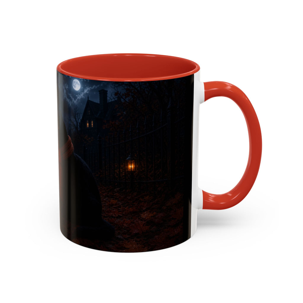 Halloween Black Cat Coffee Mug — Pumpkin Spice Jack-O’-Lantern Latte Accent Mug (11/15 oz)