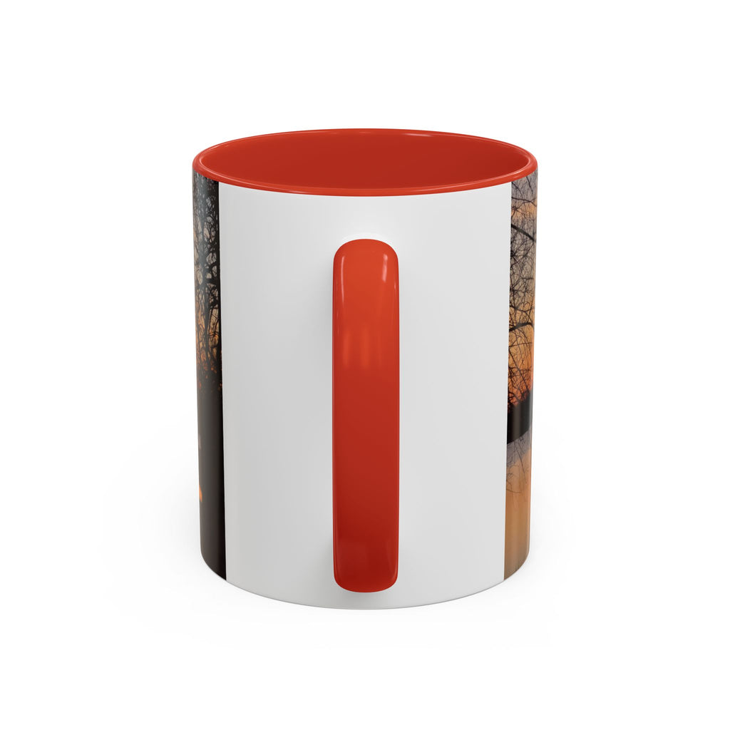Sunrise Lake Accent Coffee Mug — Scenic Sunrise/Sunset Photography Mug