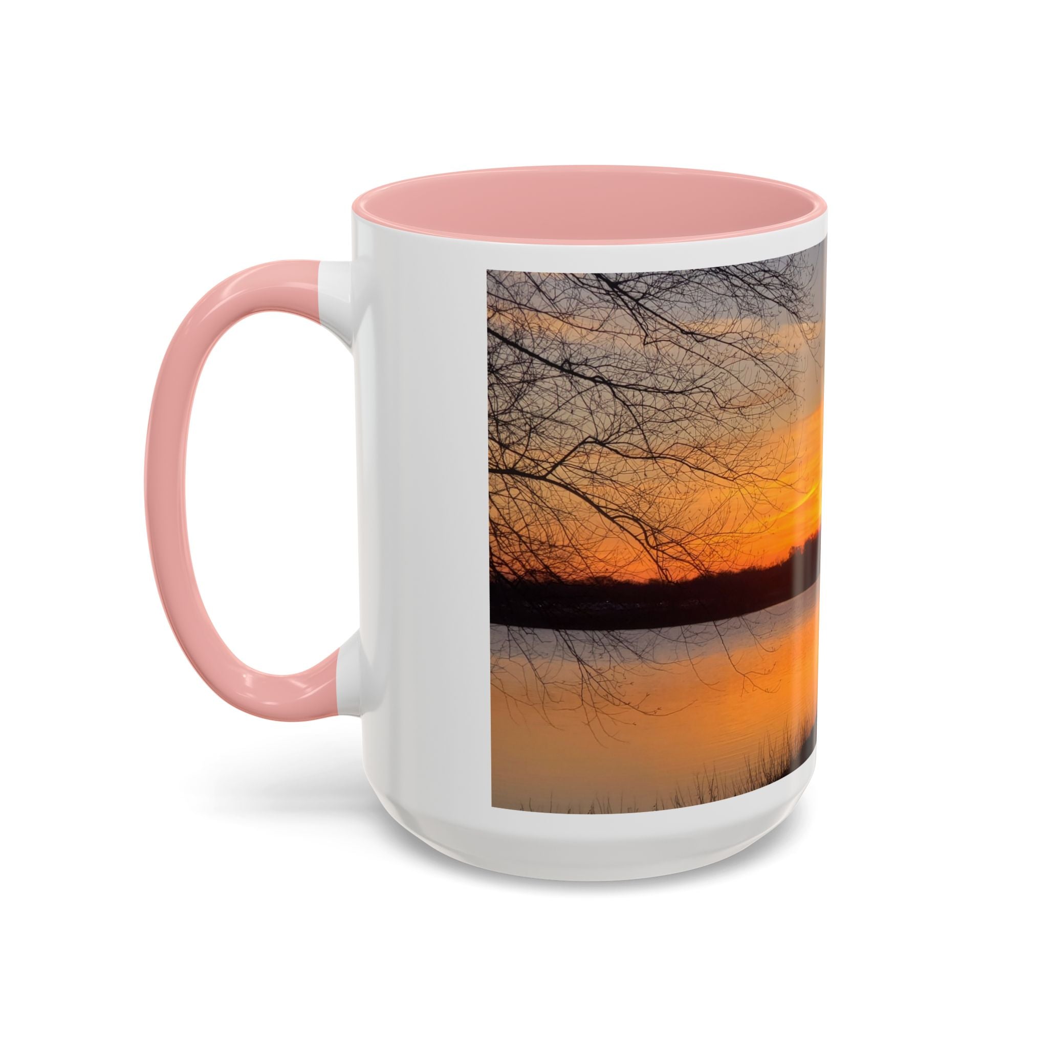 Sunrise Lake Accent Coffee Mug — Scenic Sunrise/Sunset Photography Mug