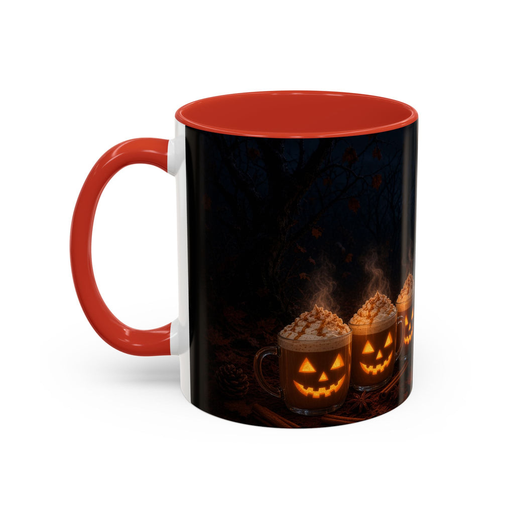 Halloween Black Cat Coffee Mug — Pumpkin Spice Jack-O’-Lantern Latte Accent Mug (11/15 oz)