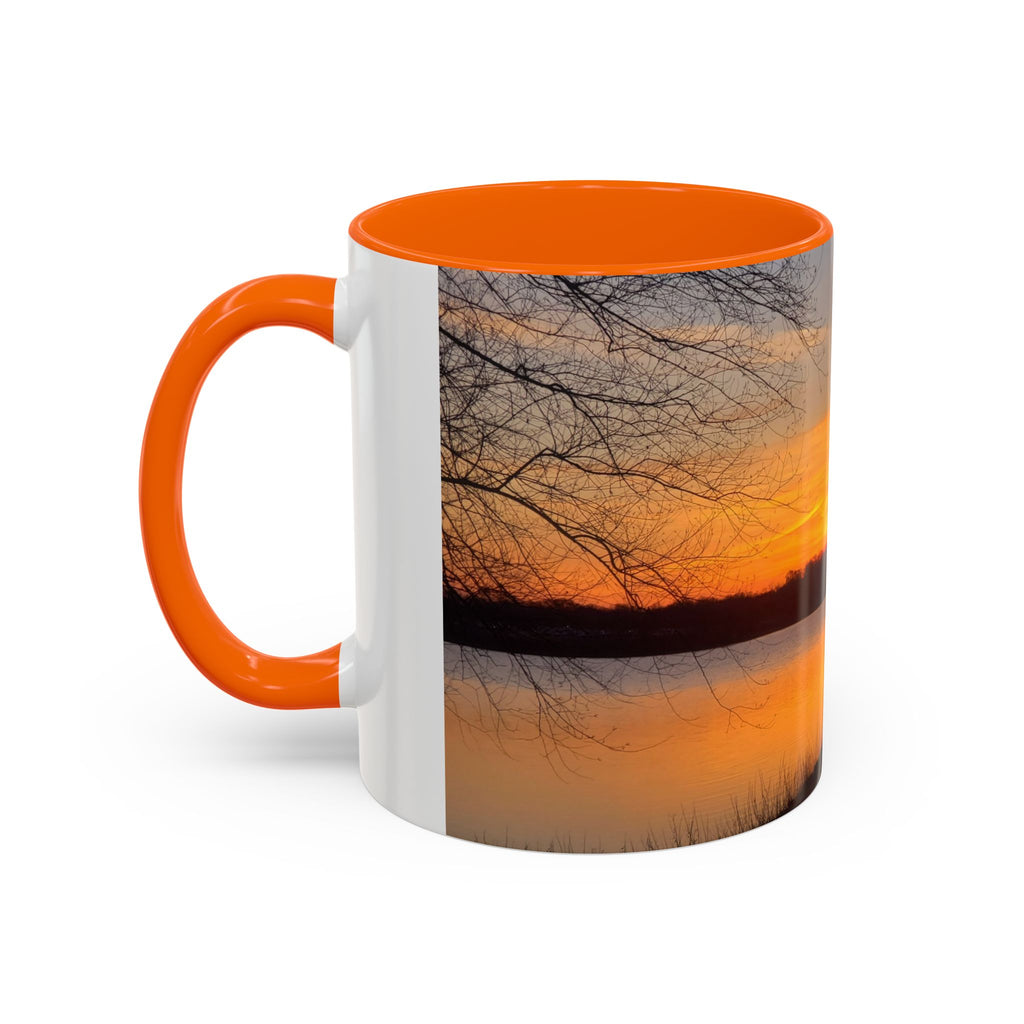 Sunrise Lake Accent Coffee Mug — Scenic Sunrise/Sunset Photography Mug
