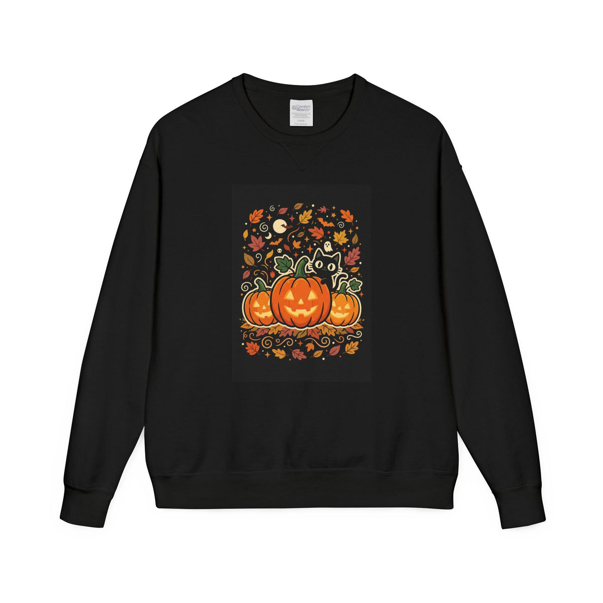 Halloween Pumpkin Crewneck Sweatshirt — Jack-O'-Lantern Fall Graphic