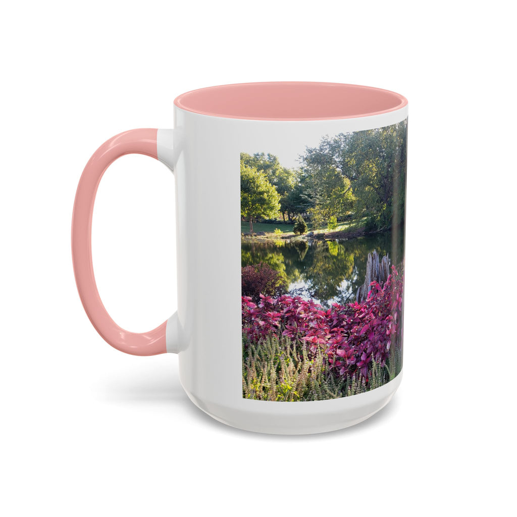 Garden Pond Accent Coffee Mug – Scenic Floral Landscape 11/15oz