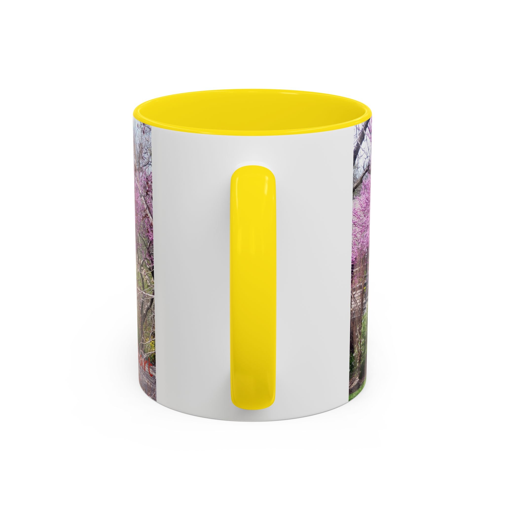 Spring Blossom Accent Coffee Mug – Pink Redbud Trees Photo Design (11/15 oz)